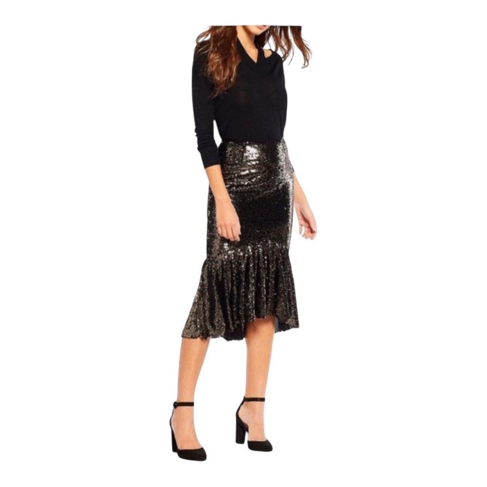Gianni Bini Skirt Women XS Gold Sequin